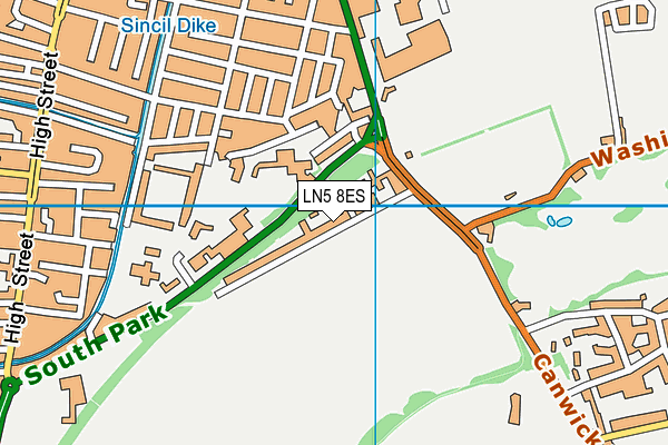 LN5 8ES map - OS VectorMap District (Ordnance Survey)