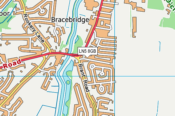 LN5 8GB map - OS VectorMap District (Ordnance Survey)