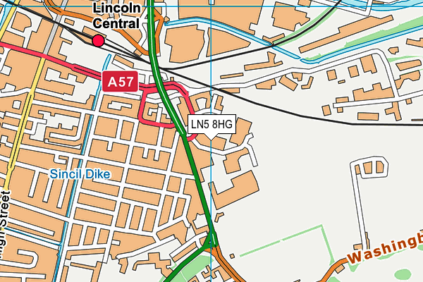 LN5 8HG map - OS VectorMap District (Ordnance Survey)