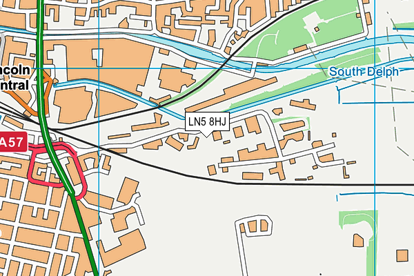 LN5 8HJ map - OS VectorMap District (Ordnance Survey)