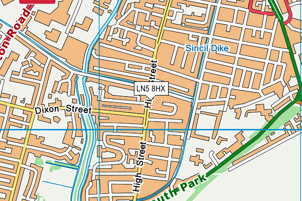 LN5 8HX map - OS VectorMap District (Ordnance Survey)