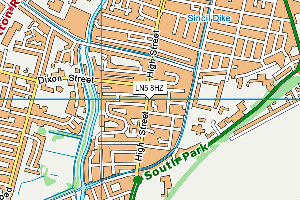 LN5 8HZ map - OS VectorMap District (Ordnance Survey)