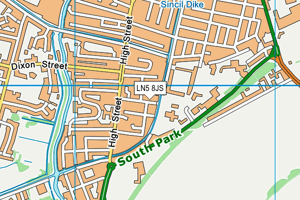 LN5 8JS map - OS VectorMap District (Ordnance Survey)