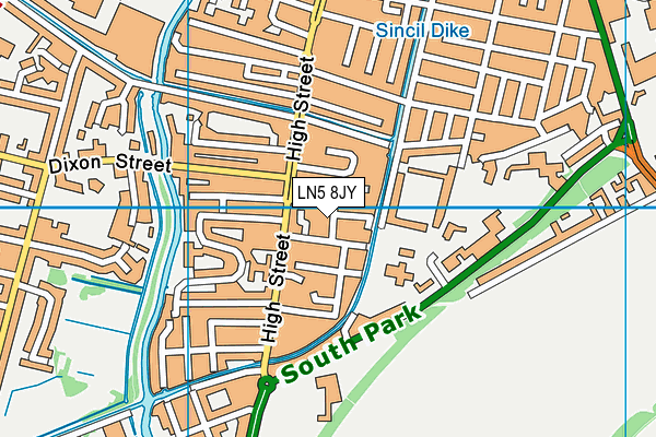 LN5 8JY map - OS VectorMap District (Ordnance Survey)