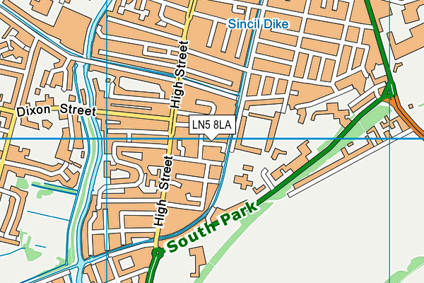 LN5 8LA map - OS VectorMap District (Ordnance Survey)