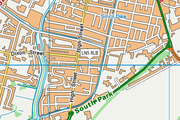 LN5 8LB map - OS VectorMap District (Ordnance Survey)