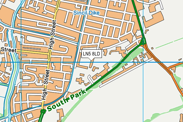 LN5 8LD map - OS VectorMap District (Ordnance Survey)