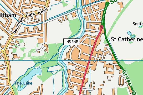 LN5 8NB map - OS VectorMap District (Ordnance Survey)