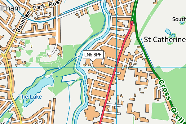 LN5 8PF map - OS VectorMap District (Ordnance Survey)