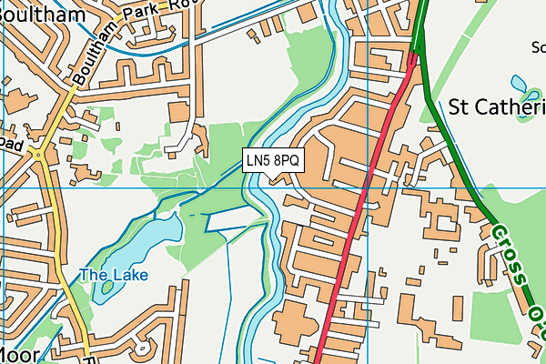 LN5 8PQ map - OS VectorMap District (Ordnance Survey)