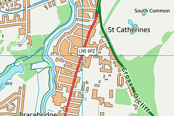 LN5 8PZ map - OS VectorMap District (Ordnance Survey)