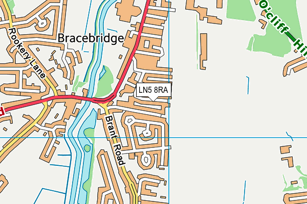 LN5 8RA map - OS VectorMap District (Ordnance Survey)