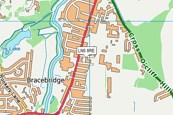 LN5 8RE map - OS VectorMap District (Ordnance Survey)