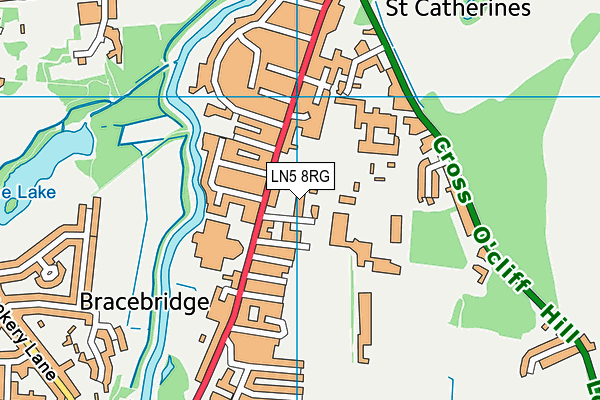 LN5 8RG map - OS VectorMap District (Ordnance Survey)