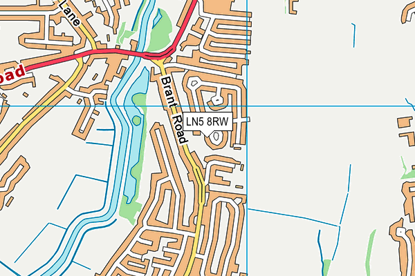 LN5 8RW map - OS VectorMap District (Ordnance Survey)
