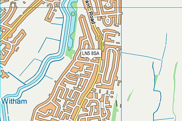LN5 8SA map - OS VectorMap District (Ordnance Survey)