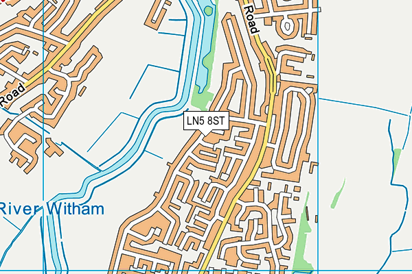 LN5 8ST map - OS VectorMap District (Ordnance Survey)