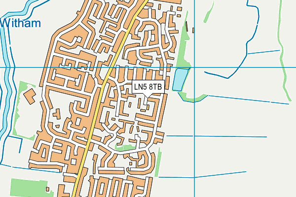 LN5 8TB map - OS VectorMap District (Ordnance Survey)