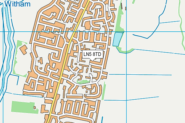 LN5 8TD map - OS VectorMap District (Ordnance Survey)