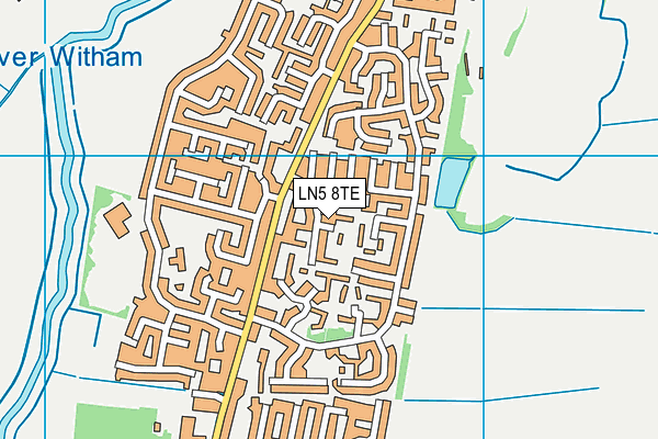 LN5 8TE map - OS VectorMap District (Ordnance Survey)