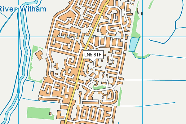 LN5 8TF map - OS VectorMap District (Ordnance Survey)
