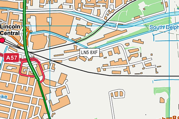 LN5 8XF map - OS VectorMap District (Ordnance Survey)