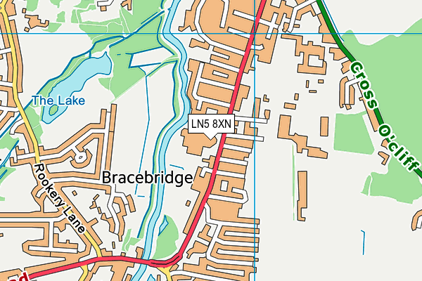 LN5 8XN map - OS VectorMap District (Ordnance Survey)