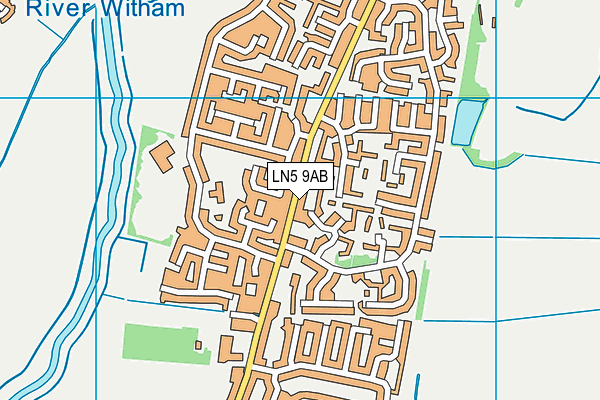 LN5 9AB map - OS VectorMap District (Ordnance Survey)