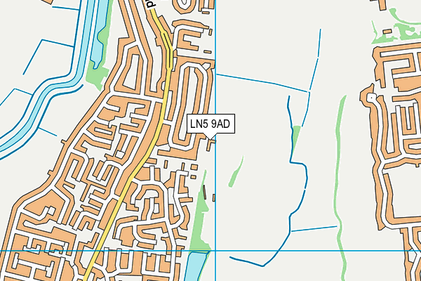 LN5 9AD map - OS VectorMap District (Ordnance Survey)