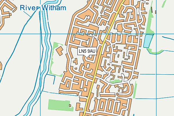 LN5 9AU map - OS VectorMap District (Ordnance Survey)