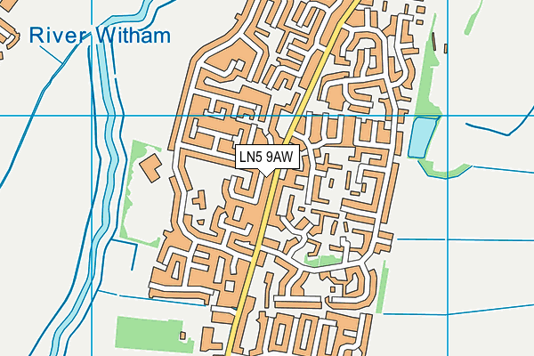 LN5 9AW map - OS VectorMap District (Ordnance Survey)