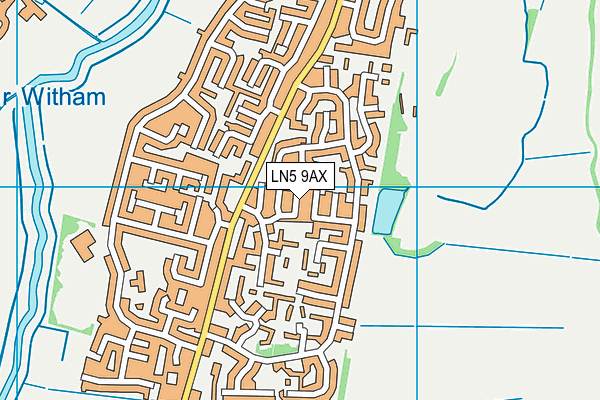 LN5 9AX map - OS VectorMap District (Ordnance Survey)