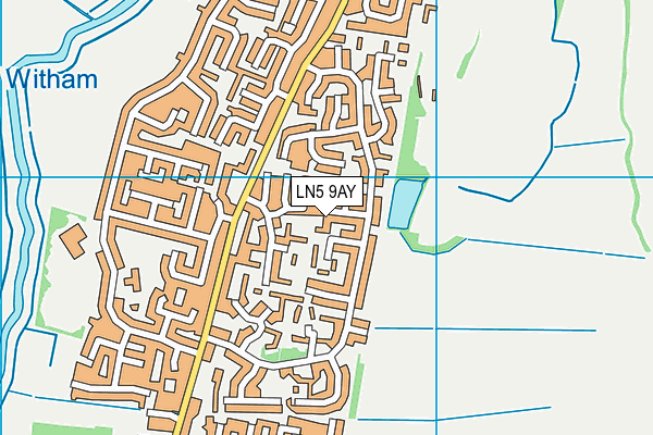 LN5 9AY map - OS VectorMap District (Ordnance Survey)