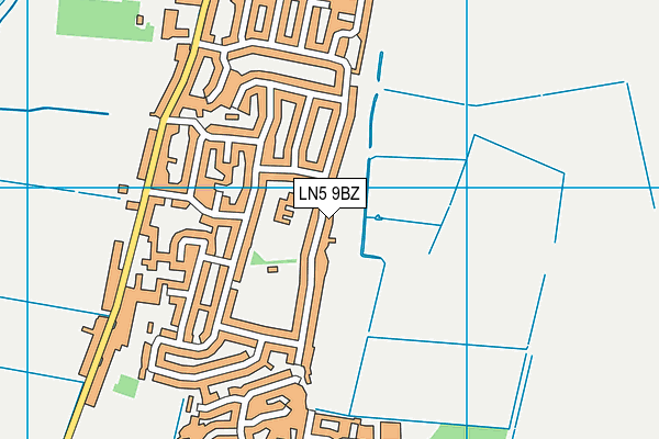LN5 9BZ map - OS VectorMap District (Ordnance Survey)