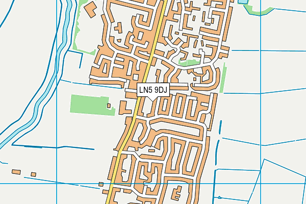 LN5 9DJ map - OS VectorMap District (Ordnance Survey)