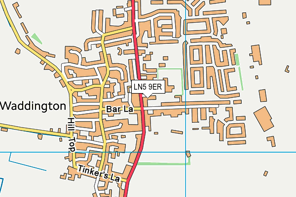 LN5 9ER map - OS VectorMap District (Ordnance Survey)