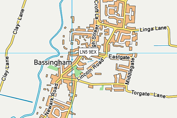 LN5 9EX map - OS VectorMap District (Ordnance Survey)