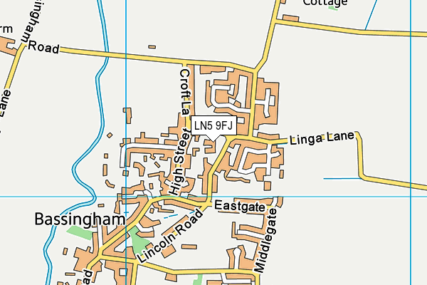 LN5 9FJ map - OS VectorMap District (Ordnance Survey)