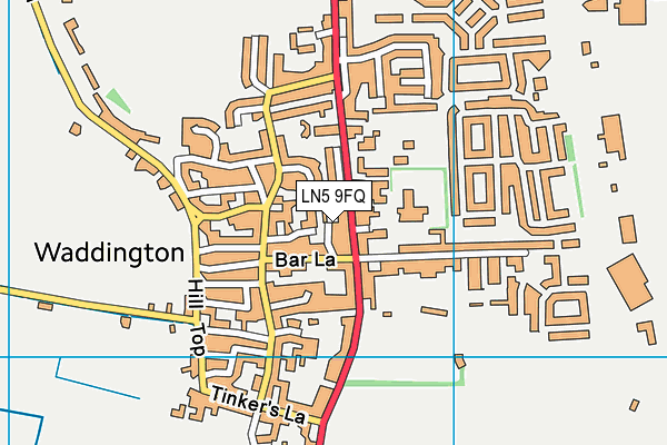 LN5 9FQ map - OS VectorMap District (Ordnance Survey)