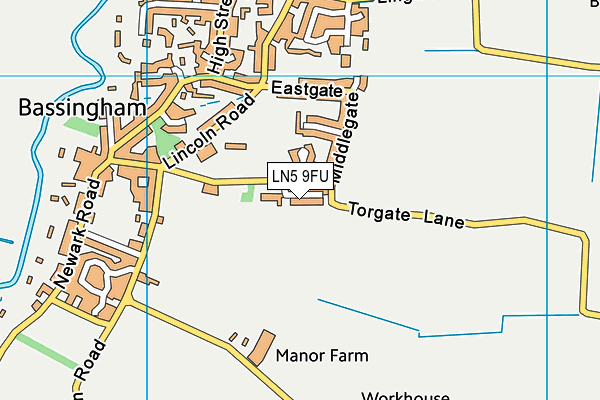 LN5 9FU map - OS VectorMap District (Ordnance Survey)