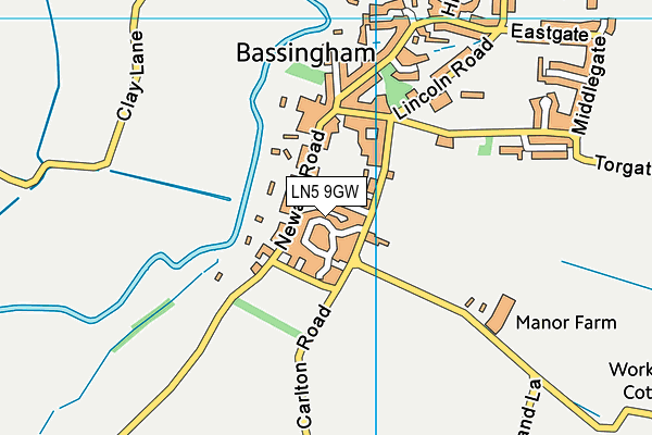 LN5 9GW map - OS VectorMap District (Ordnance Survey)
