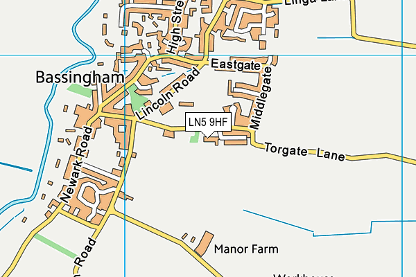 LN5 9HF map - OS VectorMap District (Ordnance Survey)