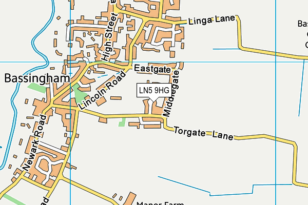 LN5 9HG map - OS VectorMap District (Ordnance Survey)