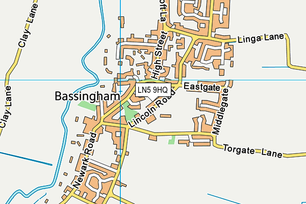 Bassingham Memorial Playing Field map (LN5 9HQ) - OS VectorMap District (Ordnance Survey)