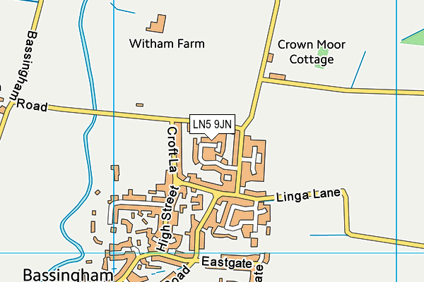 LN5 9JN map - OS VectorMap District (Ordnance Survey)