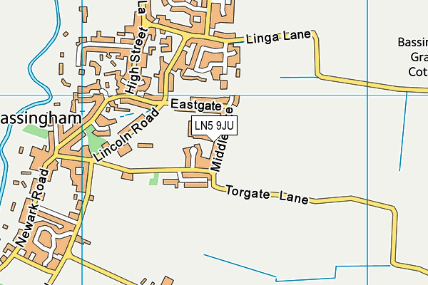 LN5 9JU map - OS VectorMap District (Ordnance Survey)