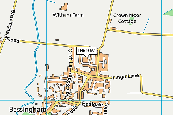 LN5 9JW map - OS VectorMap District (Ordnance Survey)