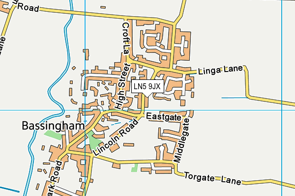 LN5 9JX map - OS VectorMap District (Ordnance Survey)