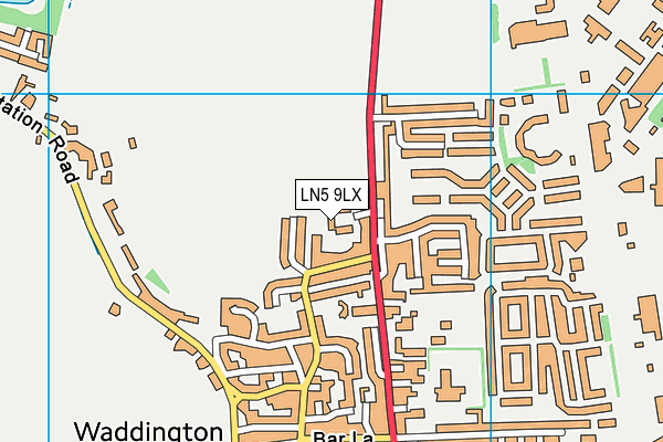 LN5 9LX map - OS VectorMap District (Ordnance Survey)