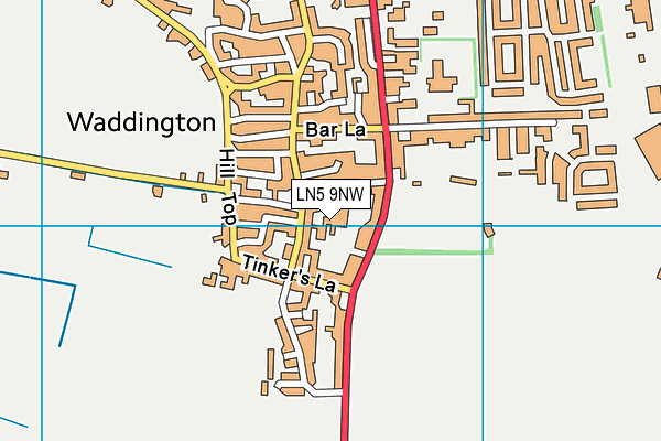 LN5 9NW map - OS VectorMap District (Ordnance Survey)